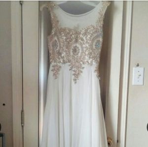 White Gold Prom Dress